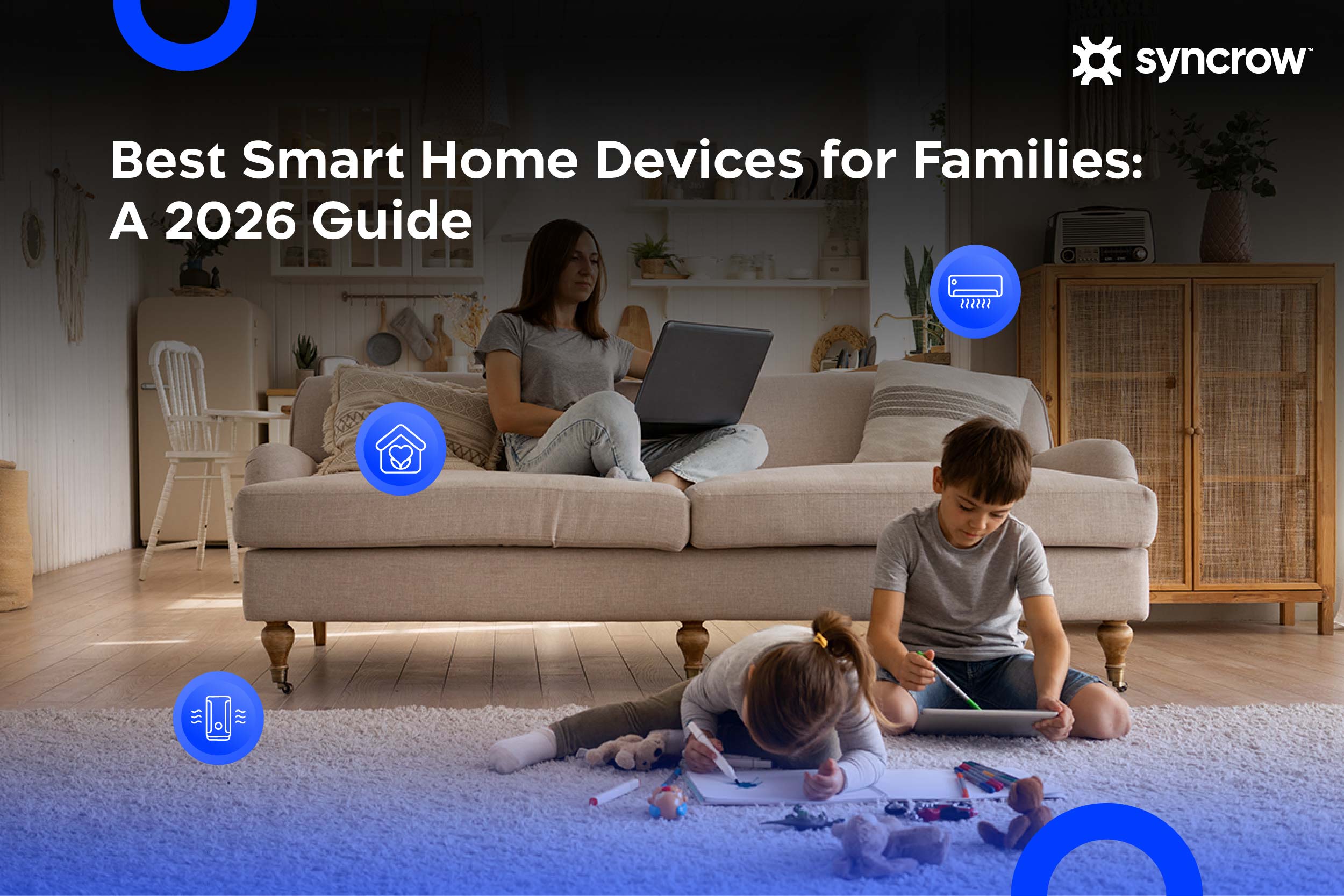 A family in a smart home