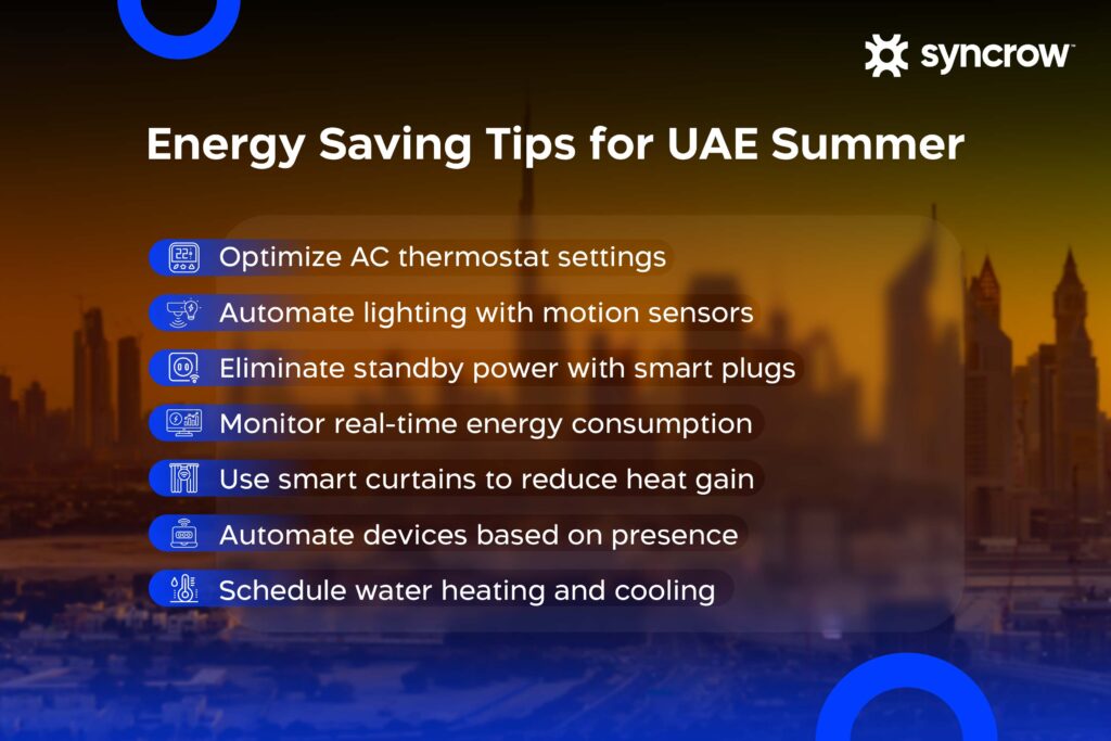 List of energy saving tips for UAE summer